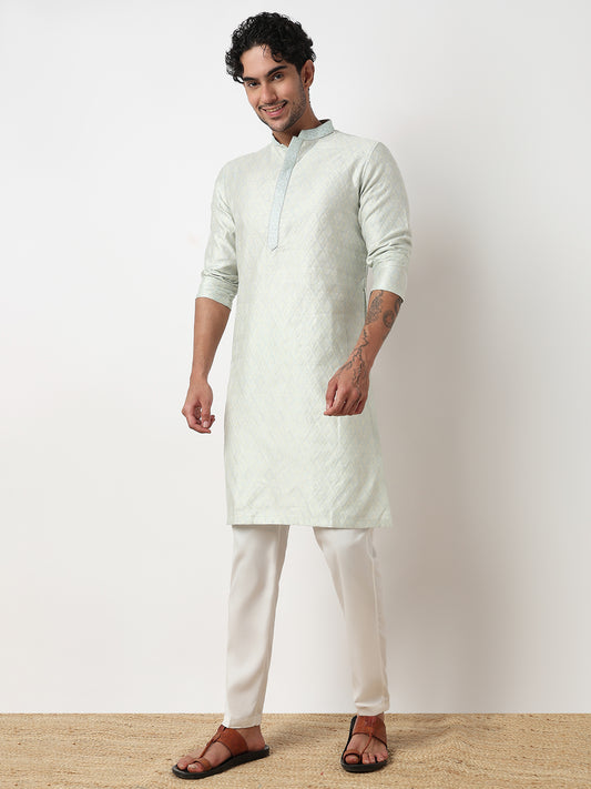 Jacquard Straight Long Kurta