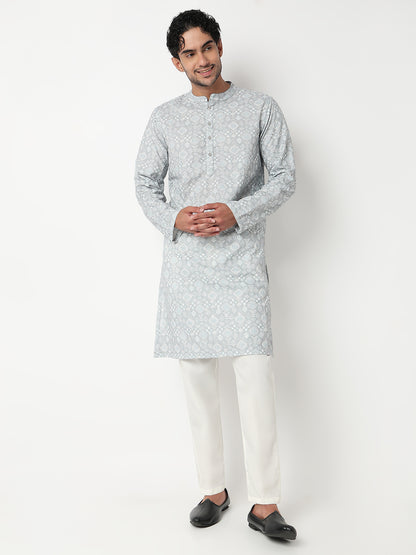 Digi Schiffli Straight Long Kurta
