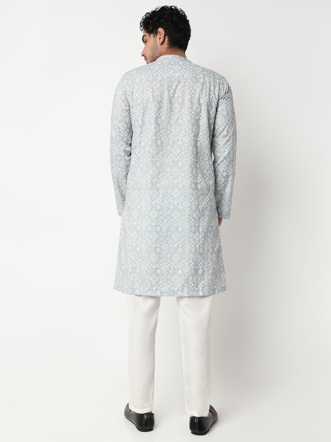 Digi Schiffli Straight Long Kurta