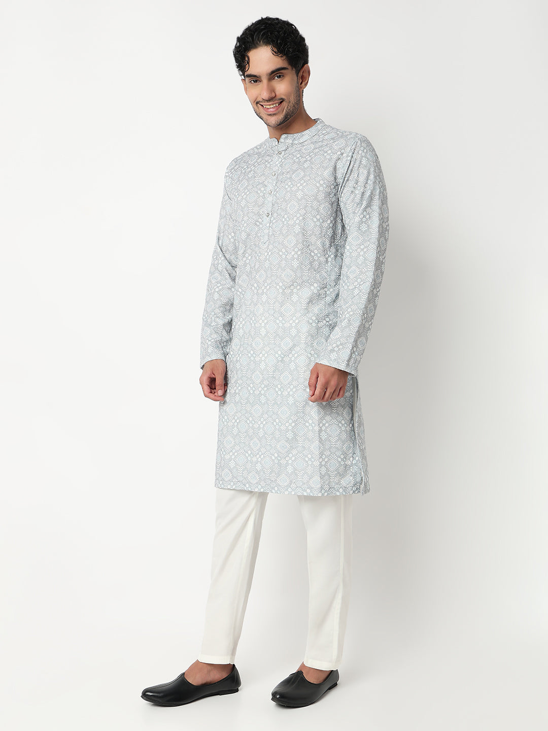 Digi Schiffli Straight Long Kurta