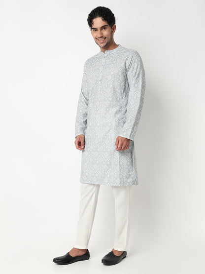Digi Schiffli Straight Long Kurta