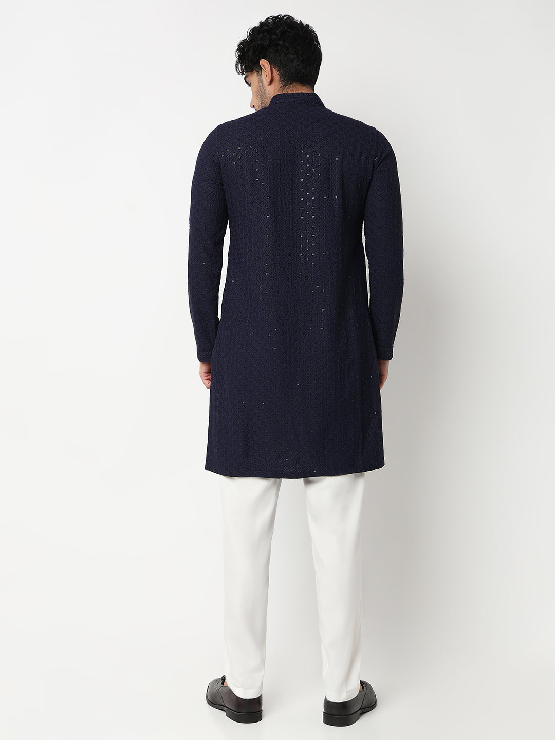 Straight Schiffli Long Kurta