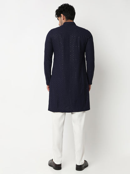 Straight Schiffli Long Kurta