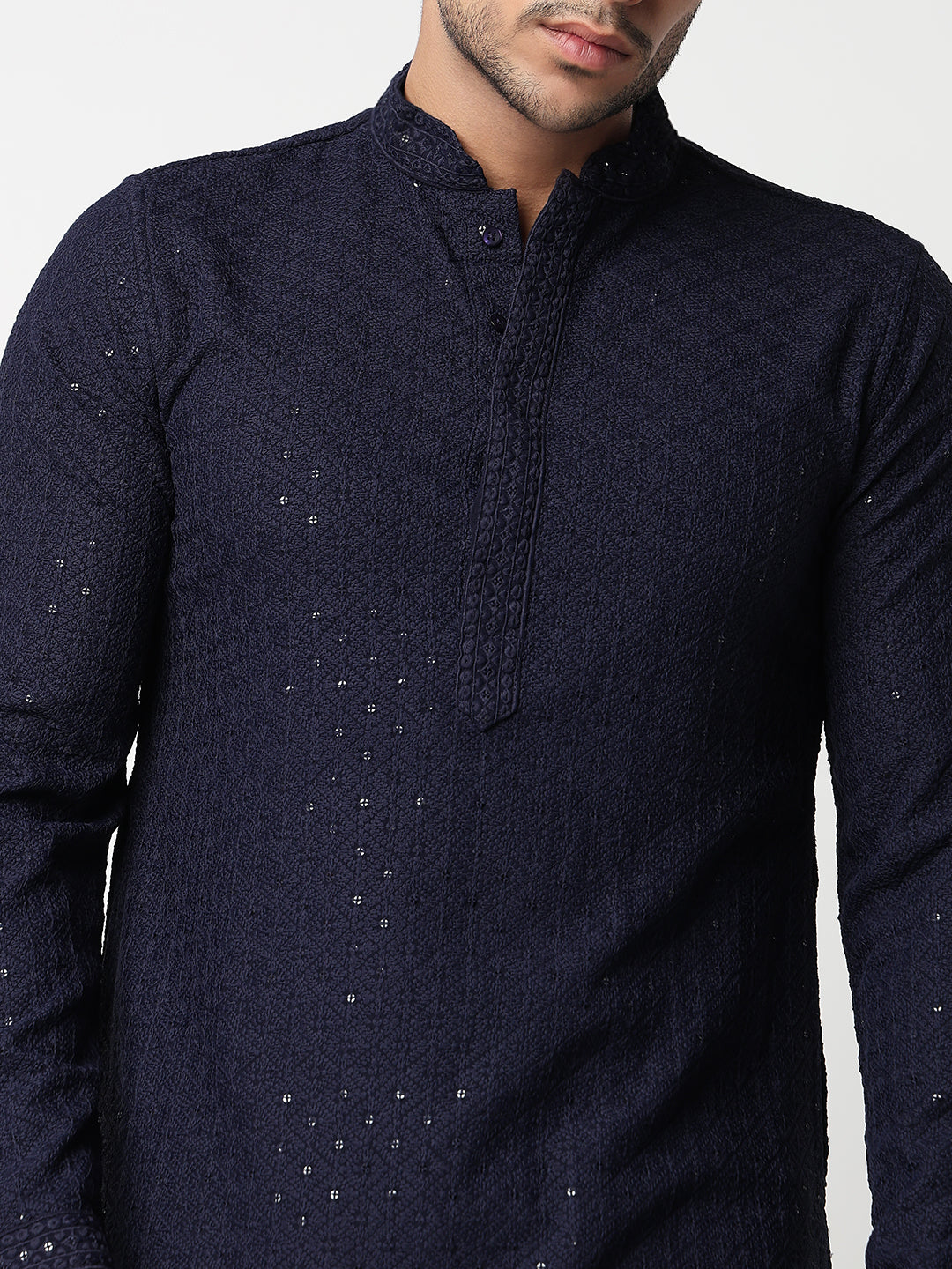 Straight Schiffli Long Kurta