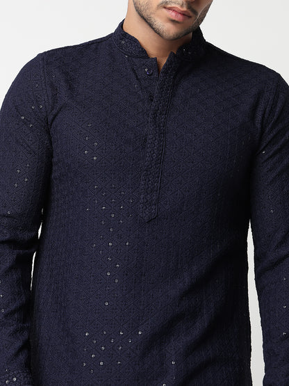 Straight Schiffli Long Kurta
