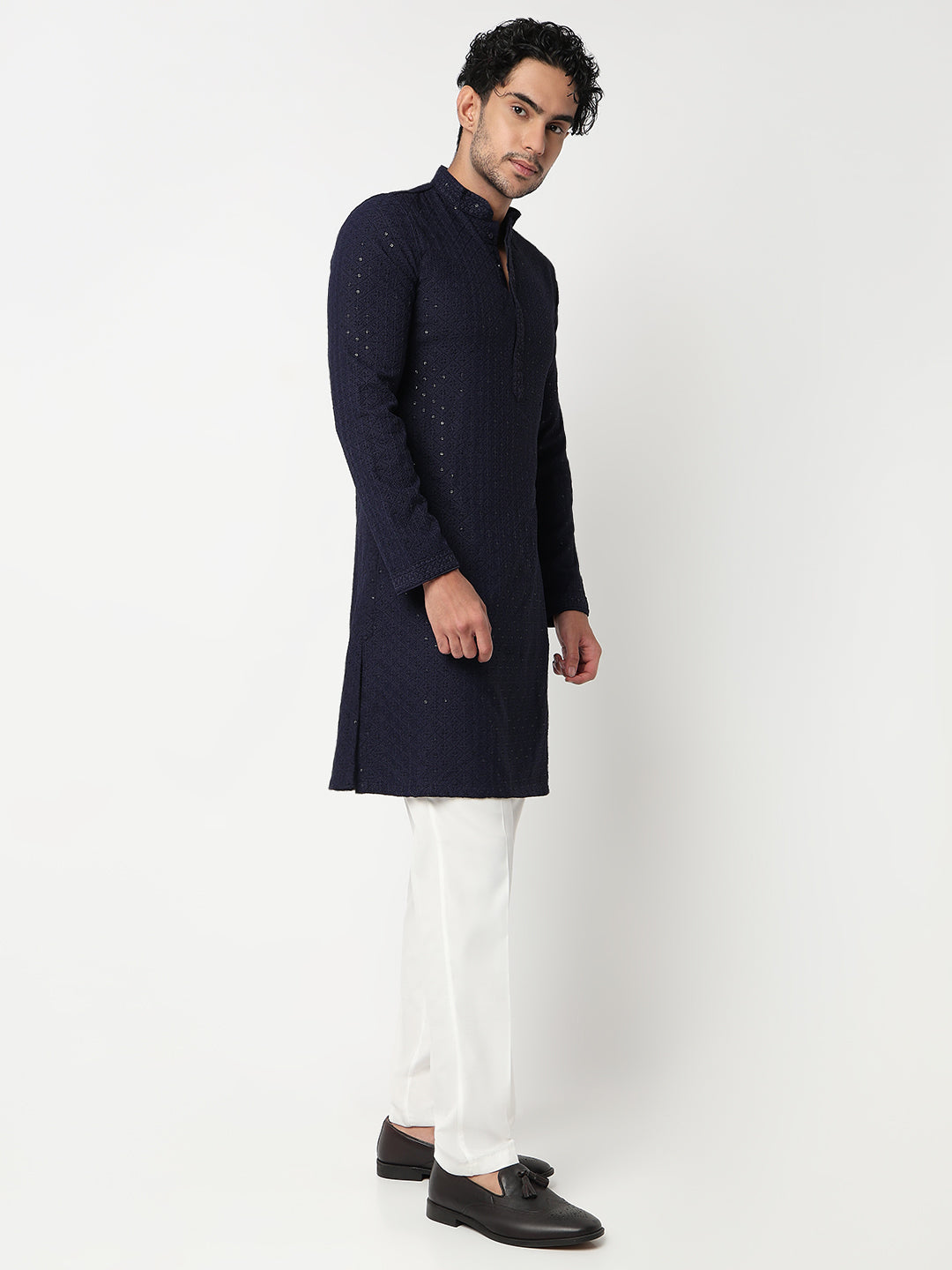 Straight Schiffli Long Kurta