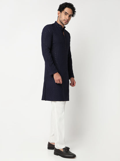 Straight Schiffli Long Kurta