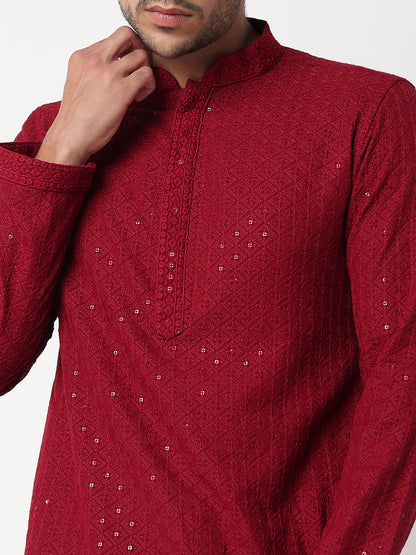 Straight Schiffli Long Kurta