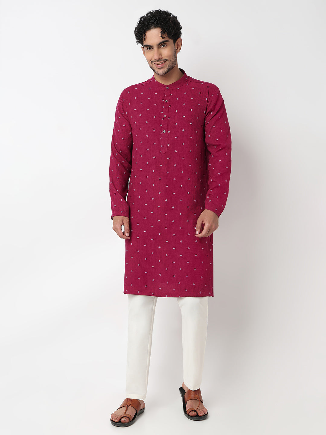 Printed Straight Yarn Dyed Long Kurta