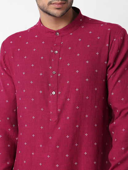 Printed Straight Yarn Dyed Long Kurta