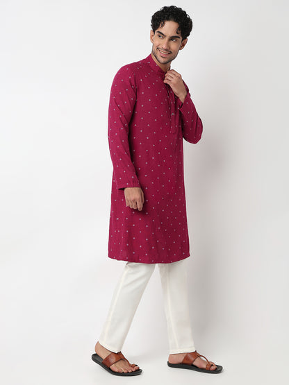 Printed Straight Yarn Dyed Long Kurta