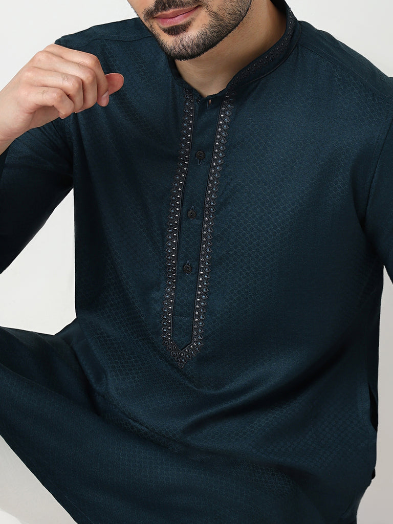 Jacquard Dobby Long Kurta