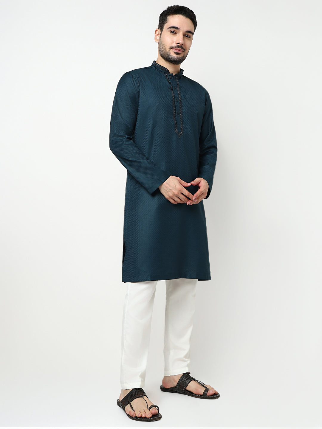 Jacquard Dobby Long Kurta