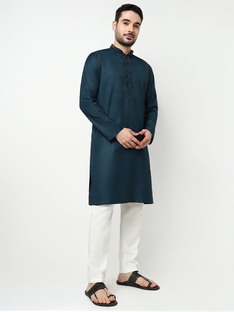 Jacquard Dobby Long Kurta
