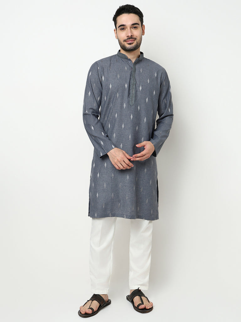 Jacquard Dobby Long Kurta
