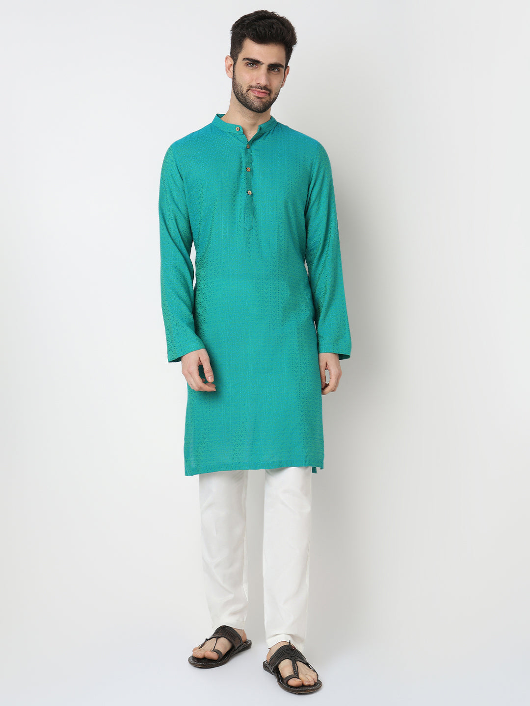 Yarn Dyed Straight Long Kurta