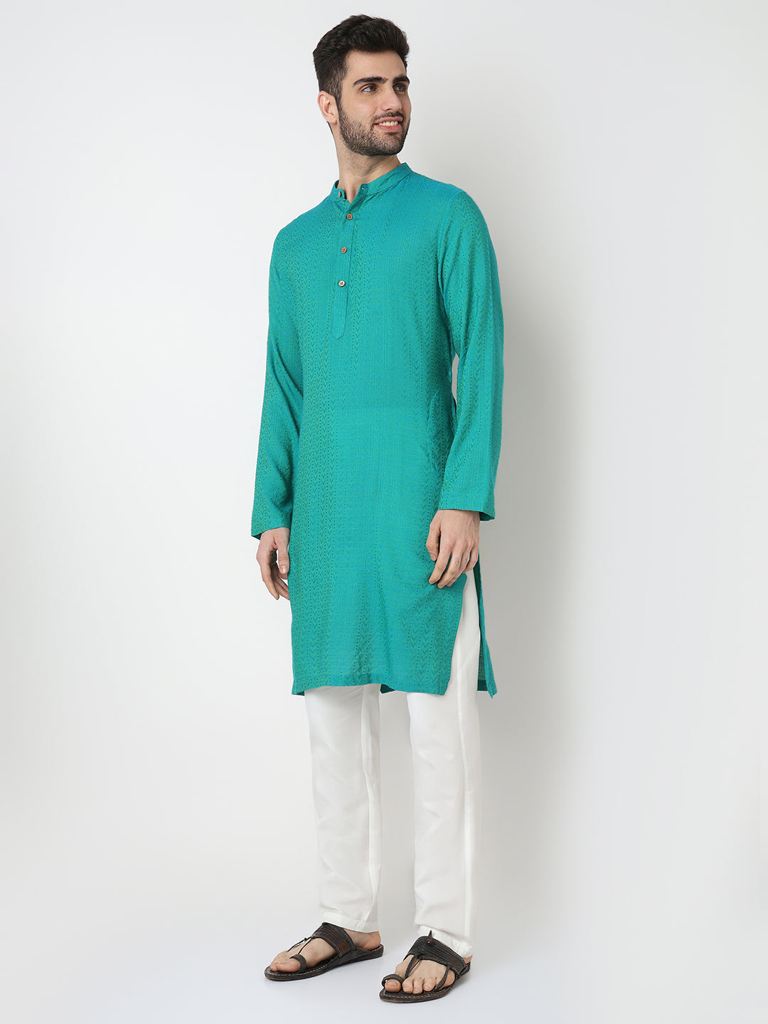 Yarn Dyed Straight Long Kurta