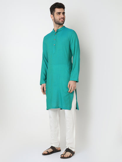 Yarn Dyed Straight Long Kurta