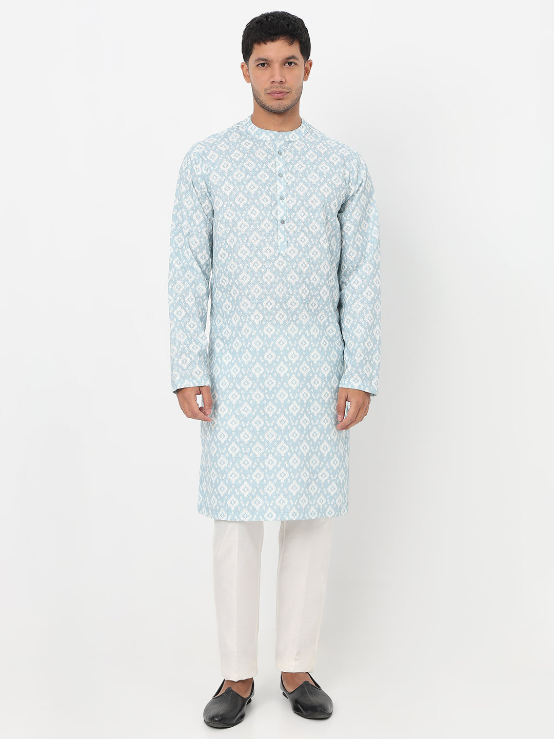 Digital Printed Schiffli Long Kurta
