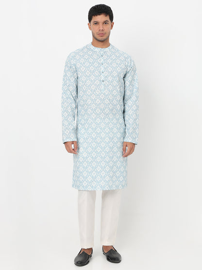 Digital Printed Schiffli Long Kurta