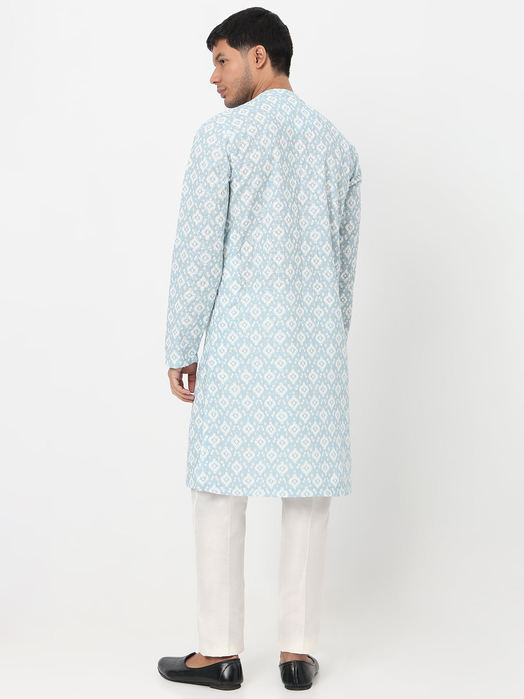 Digital Printed Schiffli Long Kurta