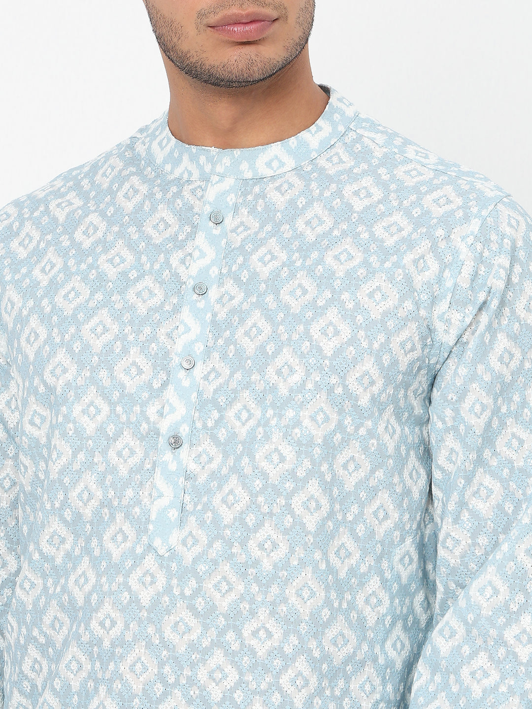 Digital Printed Schiffli Long Kurta