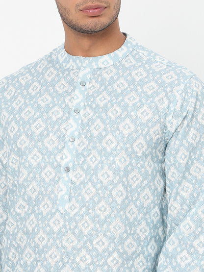 Digital Printed Schiffli Long Kurta