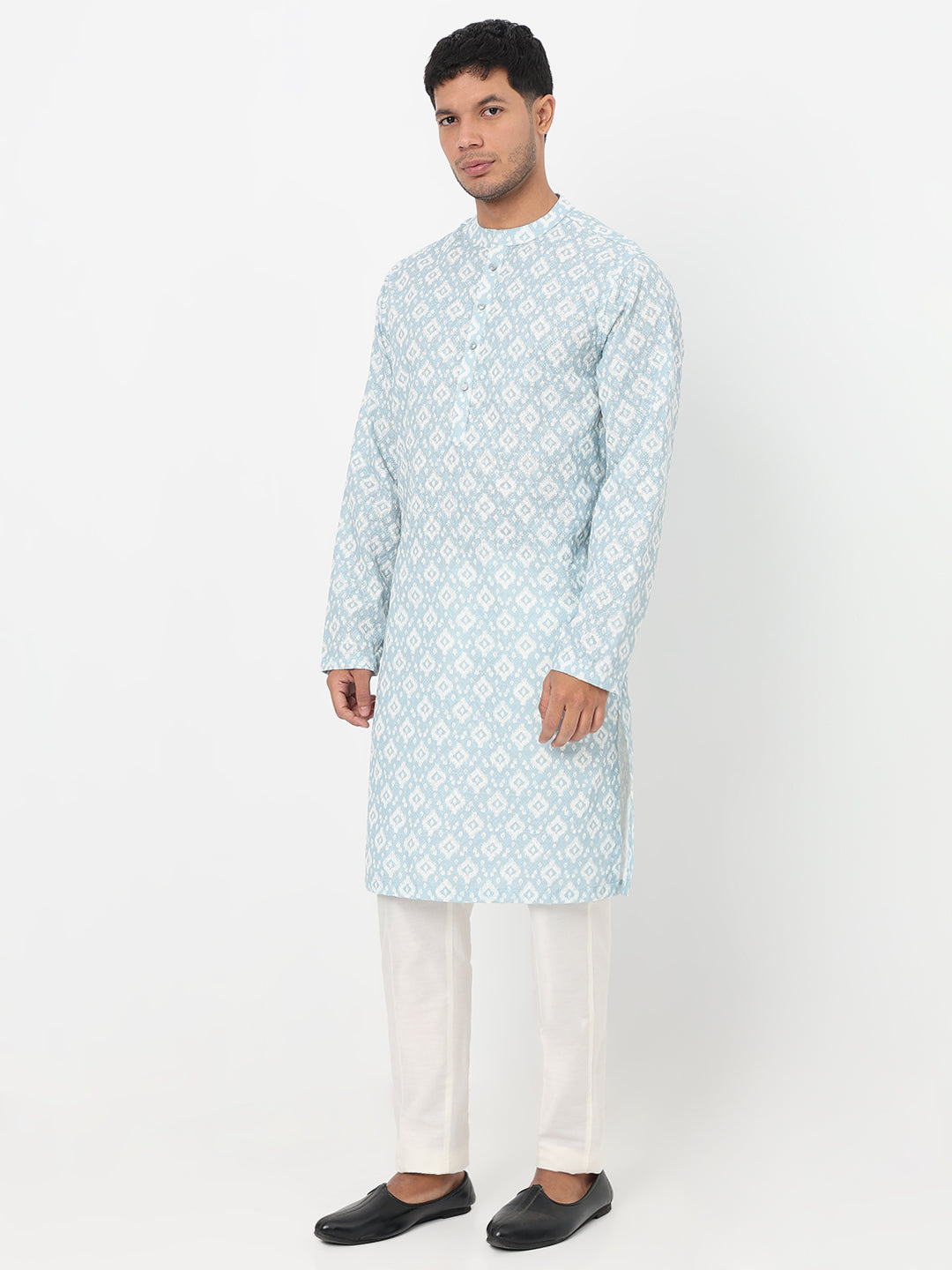 Digital Printed Schiffli Long Kurta