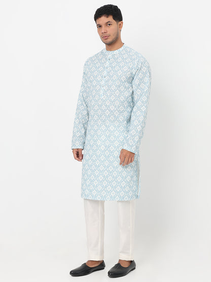 Digital Printed Schiffli Long Kurta