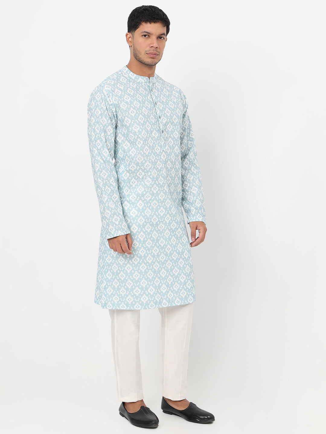 Digital Printed Schiffli Long Kurta