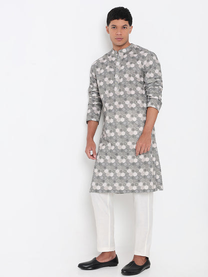 Digital Printed Schiffli Long Kurta