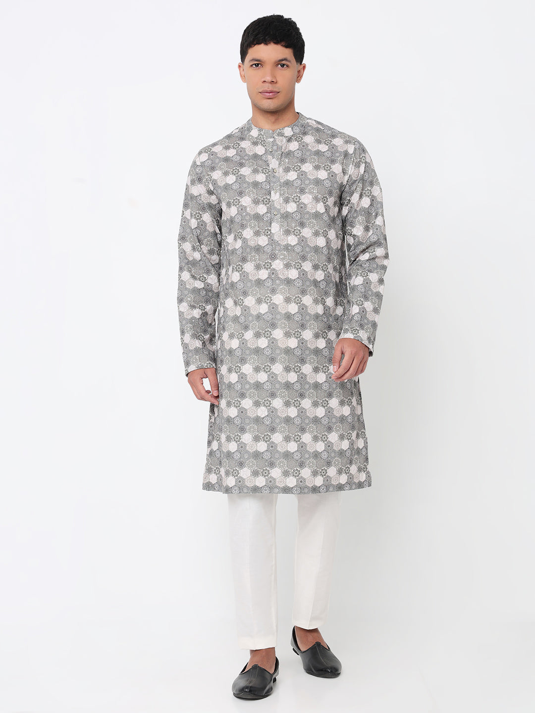 Digital Printed Schiffli Long Kurta