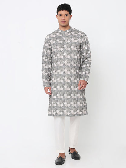 Digital Printed Schiffli Long Kurta