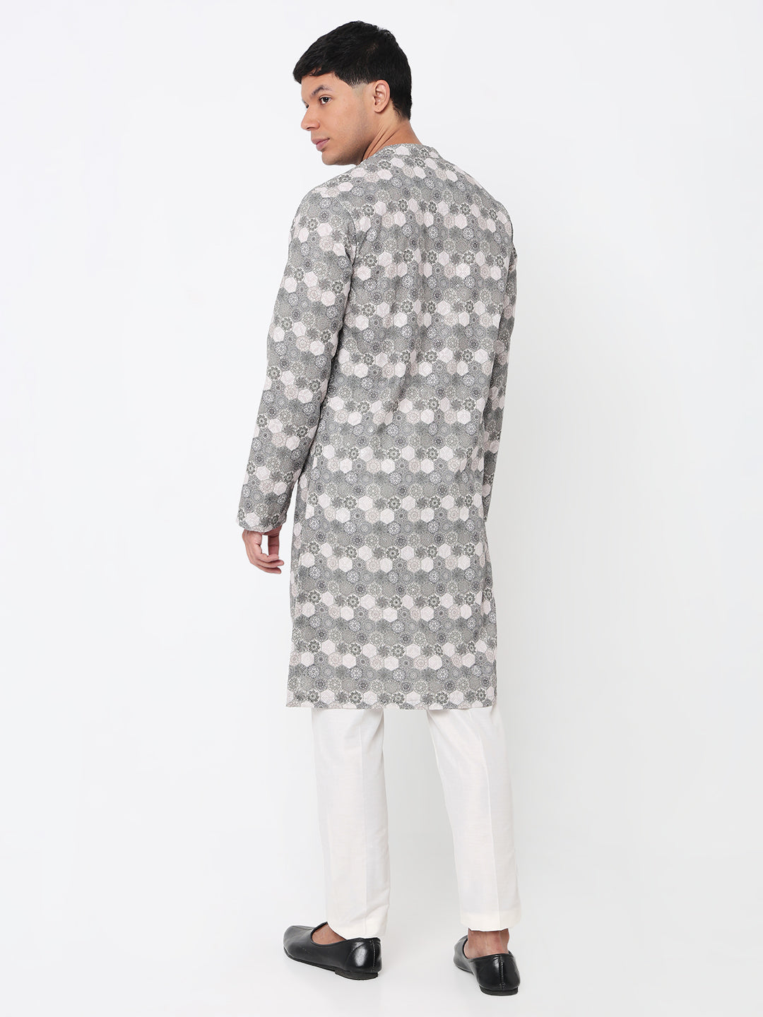 Digital Printed Schiffli Long Kurta