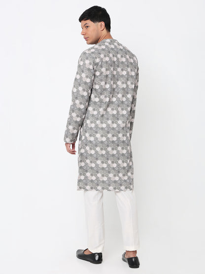 Digital Printed Schiffli Long Kurta