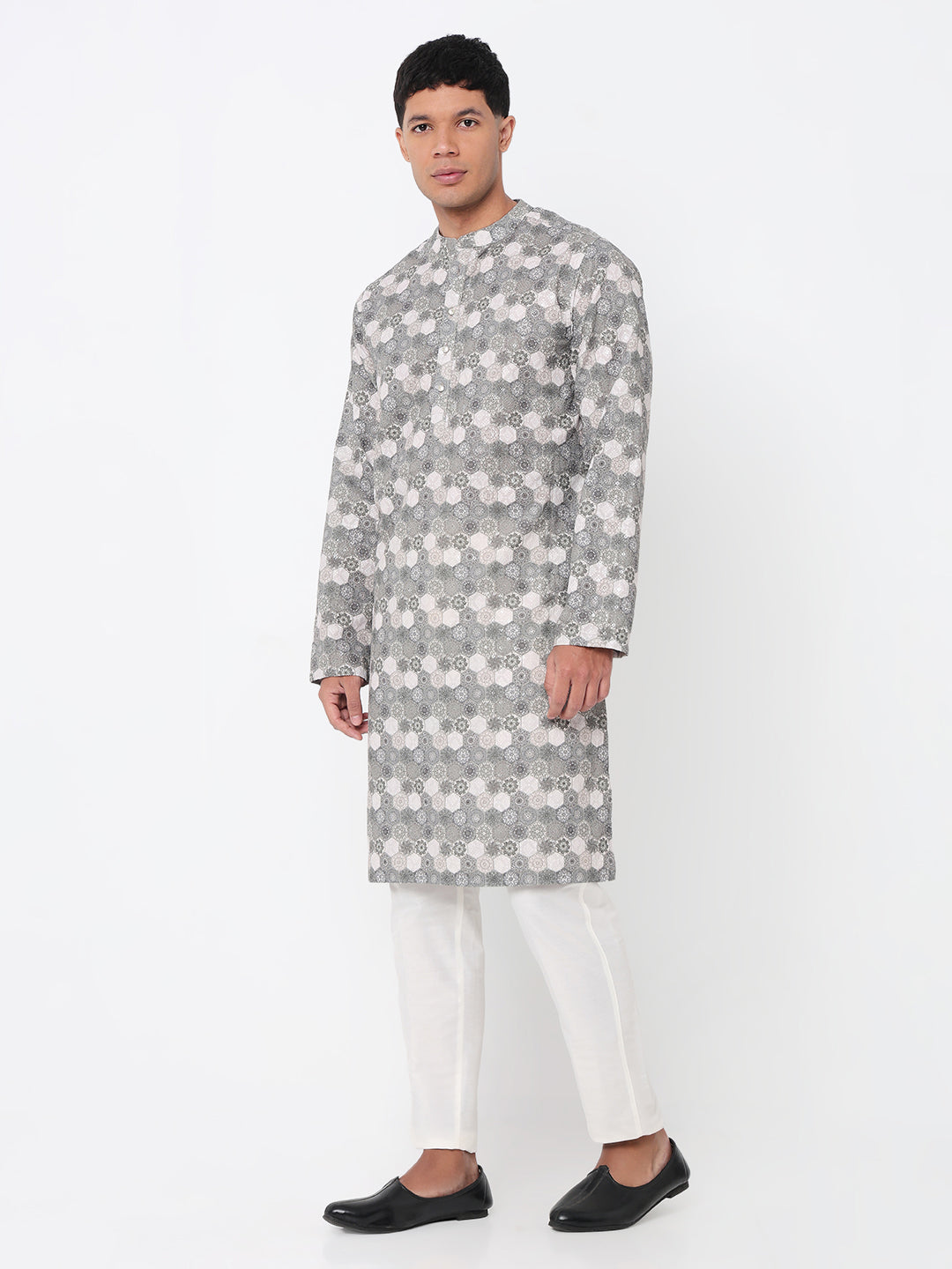 Digital Printed Schiffli Long Kurta