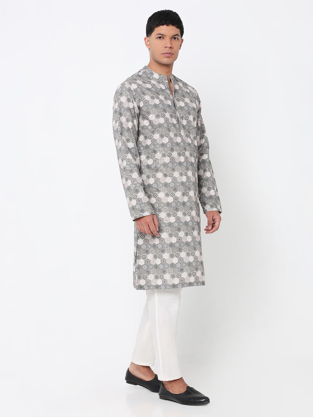Digital Printed Schiffli Long Kurta