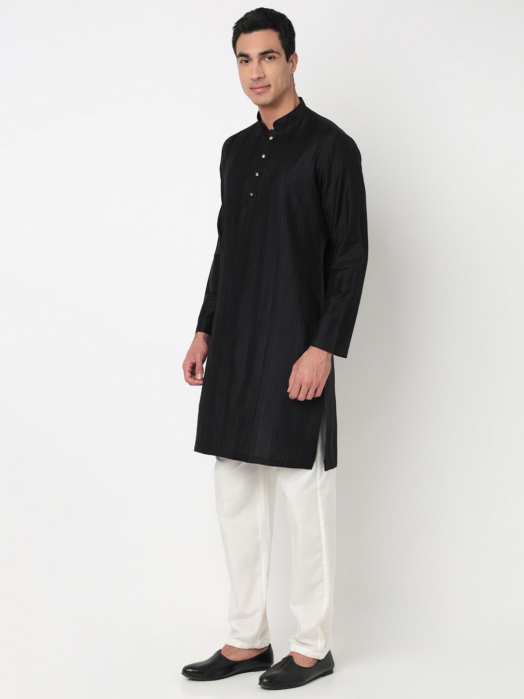 Pintucks Straight Long Kurta