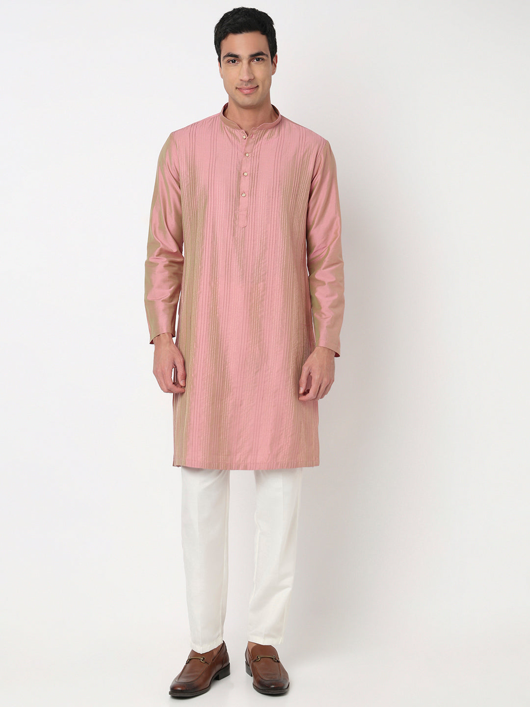Pintucks Straight Long Kurta