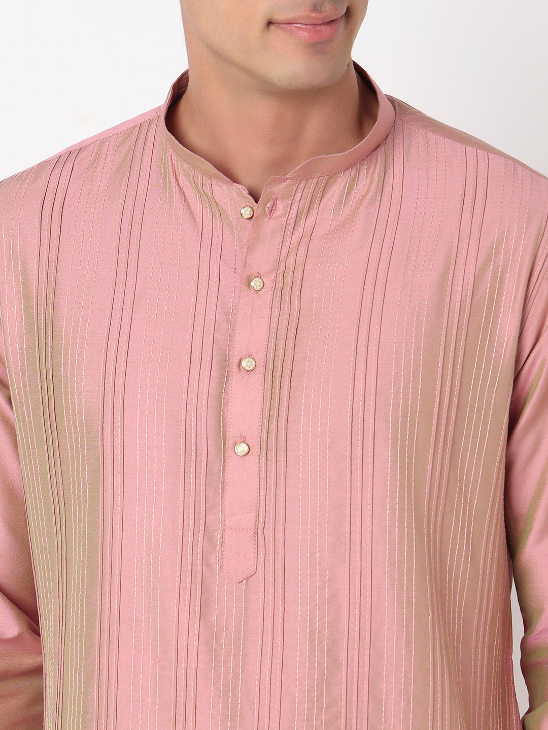 Pintucks Straight Long Kurta