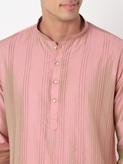 Pintucks Straight Long Kurta