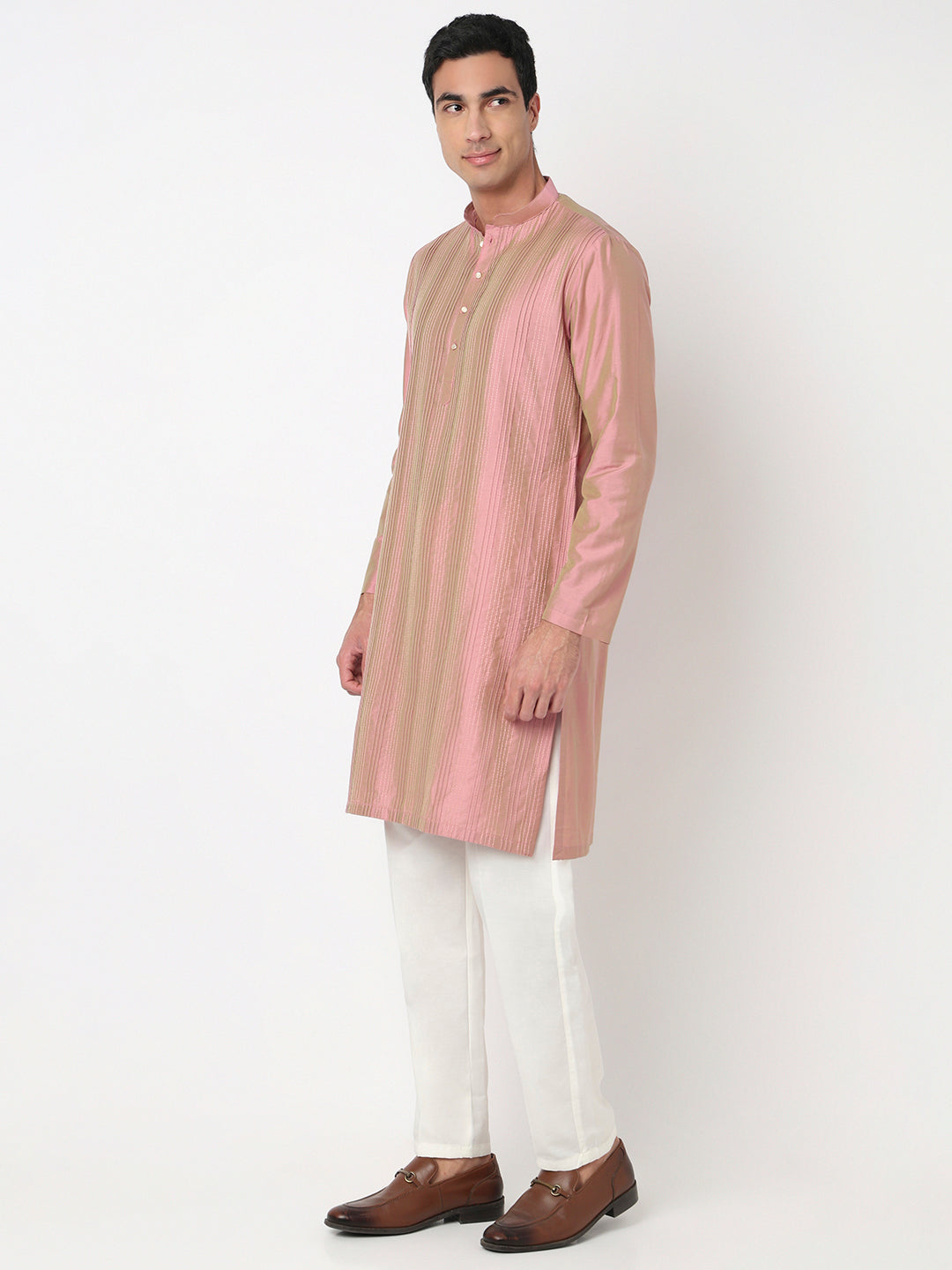 Pintucks Straight Long Kurta