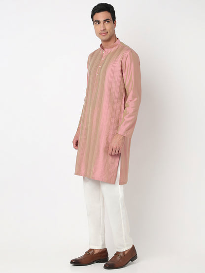Pintucks Straight Long Kurta