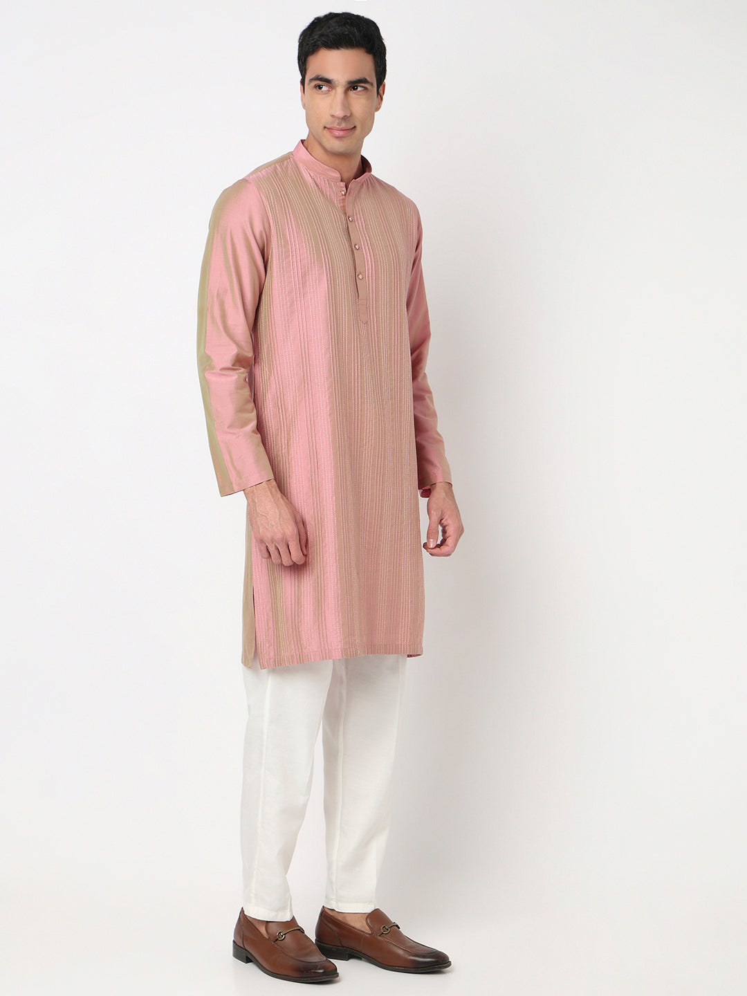 Pintucks Straight Long Kurta