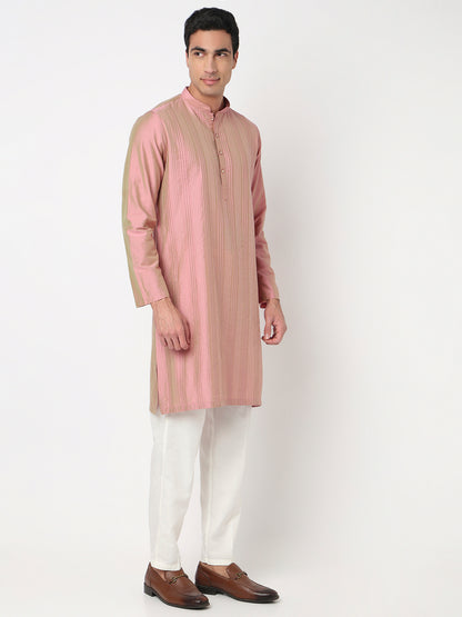 Pintucks Straight Long Kurta