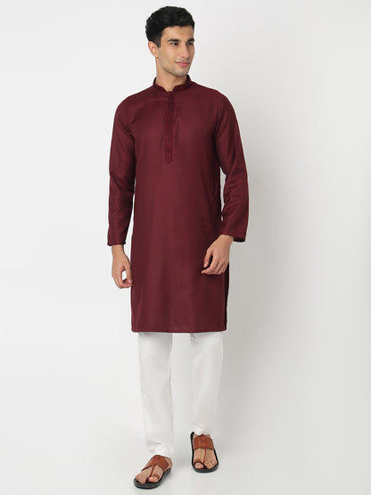 Cotton Jacquard Straight Kurta