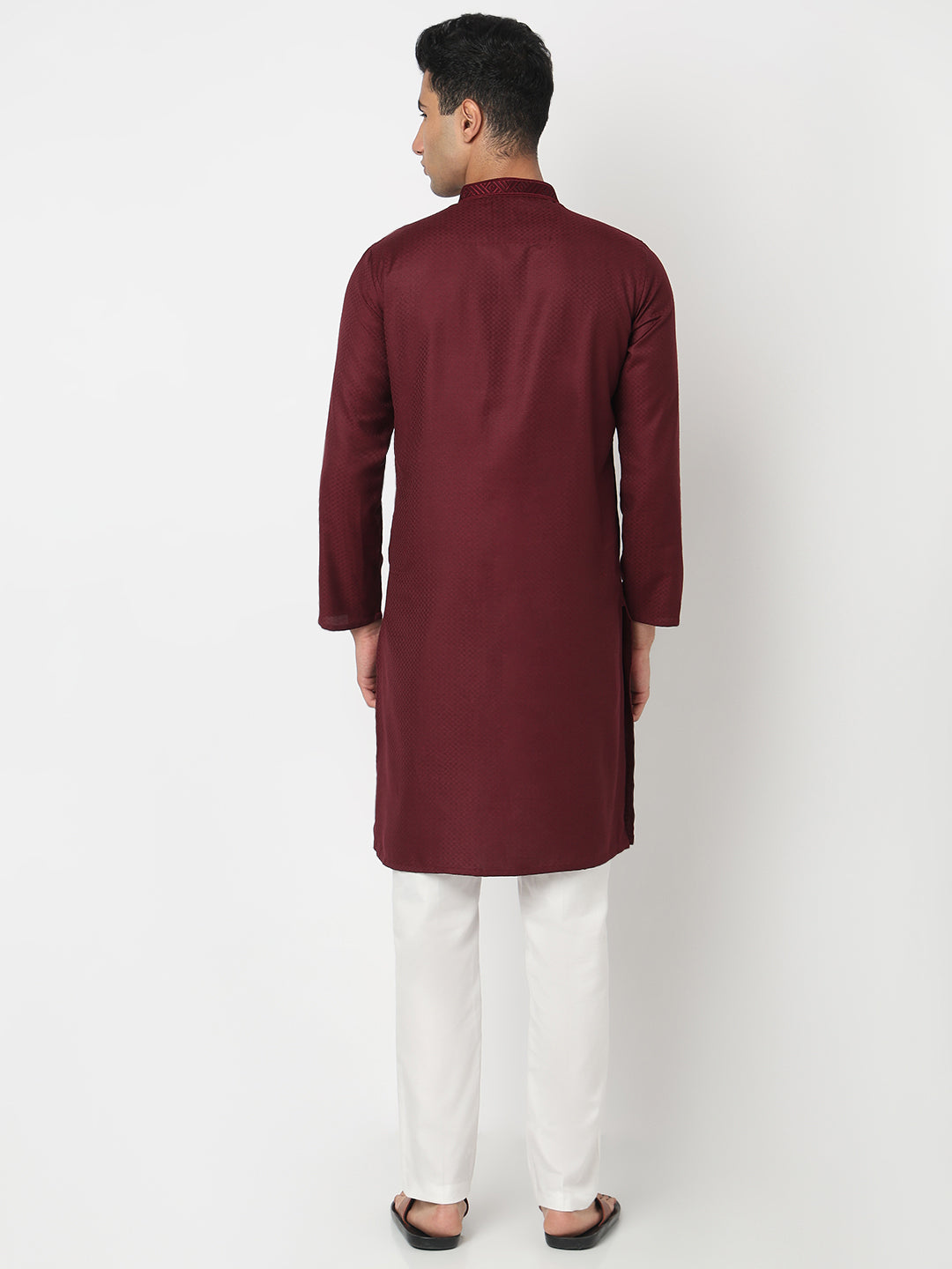 Cotton Jacquard Straight Kurta