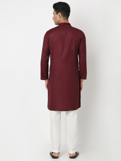 Cotton Jacquard Straight Kurta