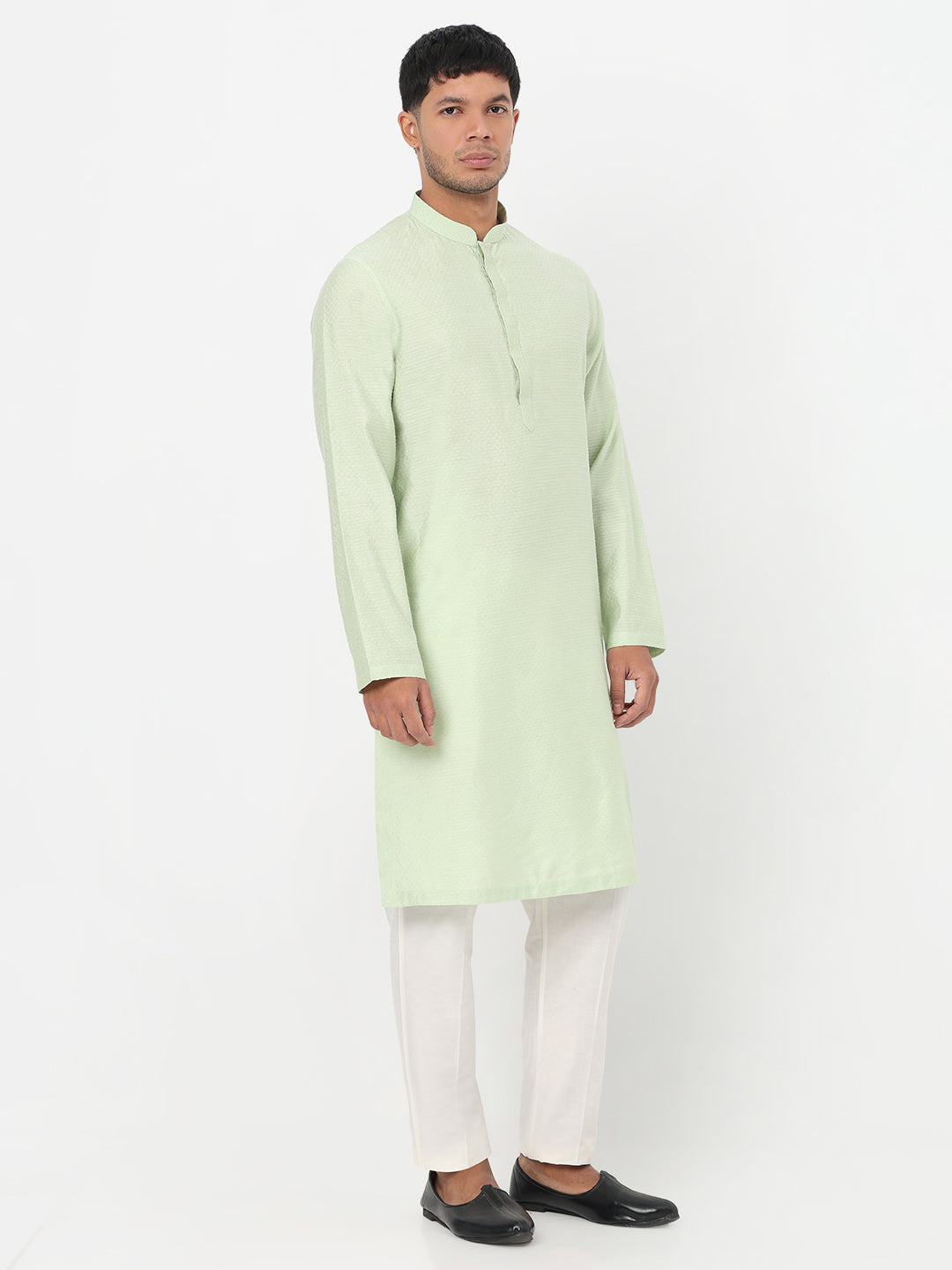 Jacquard Straight Long Kurta