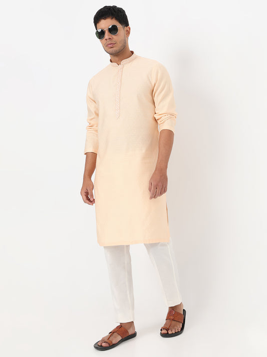 Jacquard Straight Long Kurta